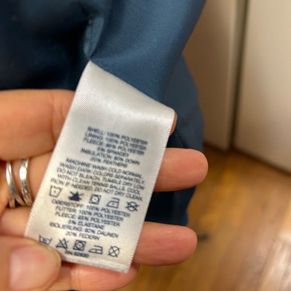 Land’s end goose down coat steel blue size medium very warm comfy - Picture 8 of 12